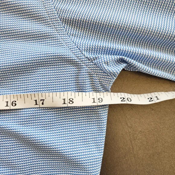 Eton Mens Stretch Blue Slim Fit Long Sleeve Button Up Shirt Size 14.5 NWT